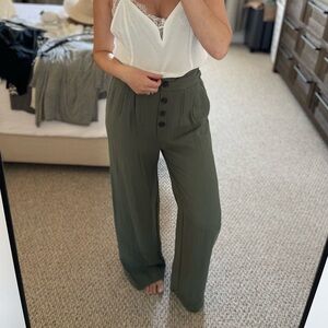 Olive Green Paperbag Pants